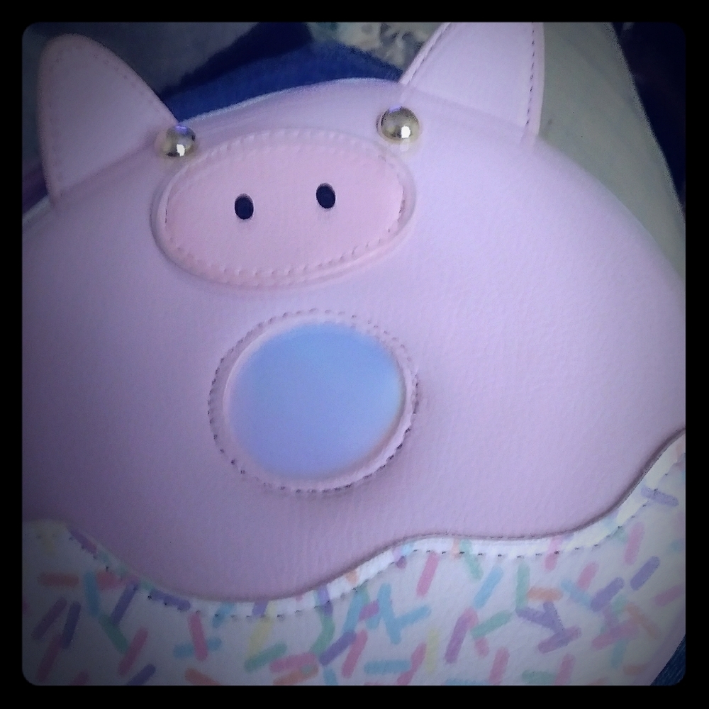 Betsey Johnson pink pig coin wristlet